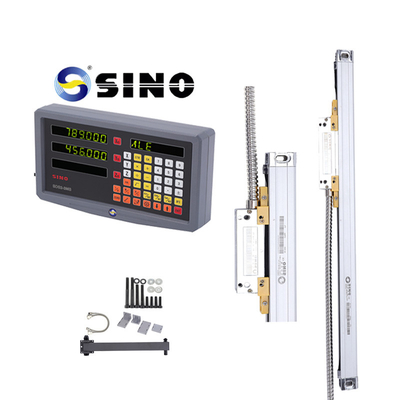 Sistema de leitura digital SINO SDS2-3MS DRO com três monitores numéricos coordenados para máquina de fresagem de torno