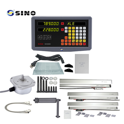 Sistema de leitura digital de torno de 2 eixos SINO SDS2MS AC 100-240V Multifuncional com escala linear para máquinas de torno e fresagem